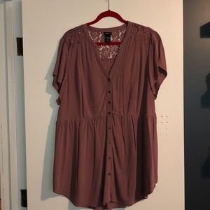 Dusty rose button down top
